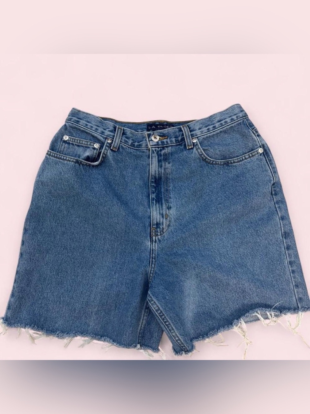 Vintage L.A. Blues high-waisted denim cutoff mom shorts  Size: 14 #Y2K
